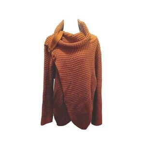 Zenana Women's Chunky Waffle Knit  Cowl Neck Sweater XL